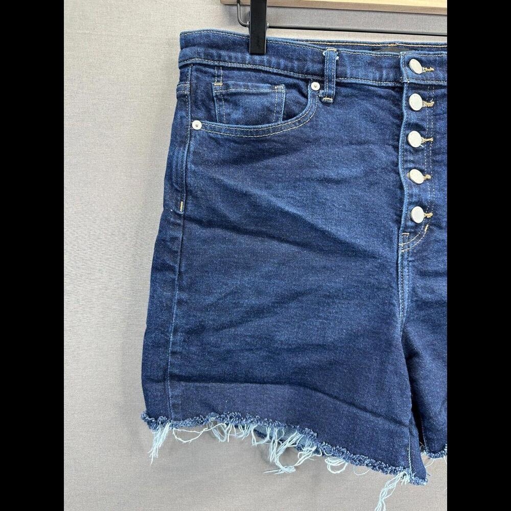 Banana Republic Womens Blue Denim Shorts Hi Rise Wide Leg Crop Size 32 - Picture 2 of 11